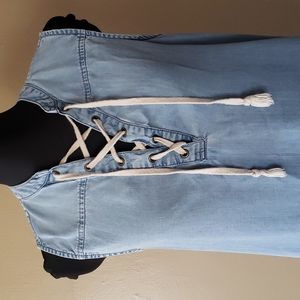 beachlunchlounge by Anthropology Sleeveless Denim Shirt Dress Women's Size Small